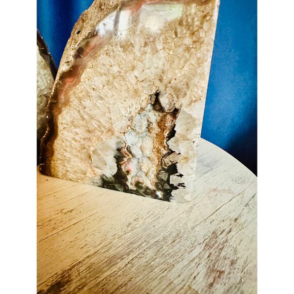 Geode Bookends, polished stone bookends, office decor, home decor - Picture 3 of 10